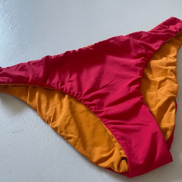 Intimissimi Swimwear Stretch Reversible Bikini Bottoms Red Orange Medium - Picture 2 of 5